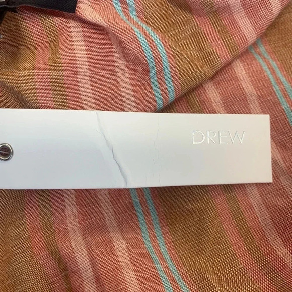 NWT DREW Anthropologie Linen Blend Striped Strapless Jumpsuit Size: L - Picture 9 of 11